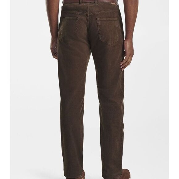 Peter Millar Superior Soft Corduroy Five-Pocket Pant Brown Size 32 - Picture 3 of 9